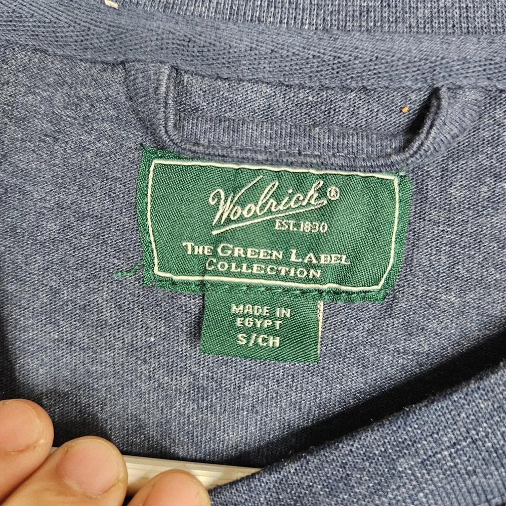 Woolrich The Green Label Collection Men's Blue Long Sleeve Crew Neck Tee Sz S